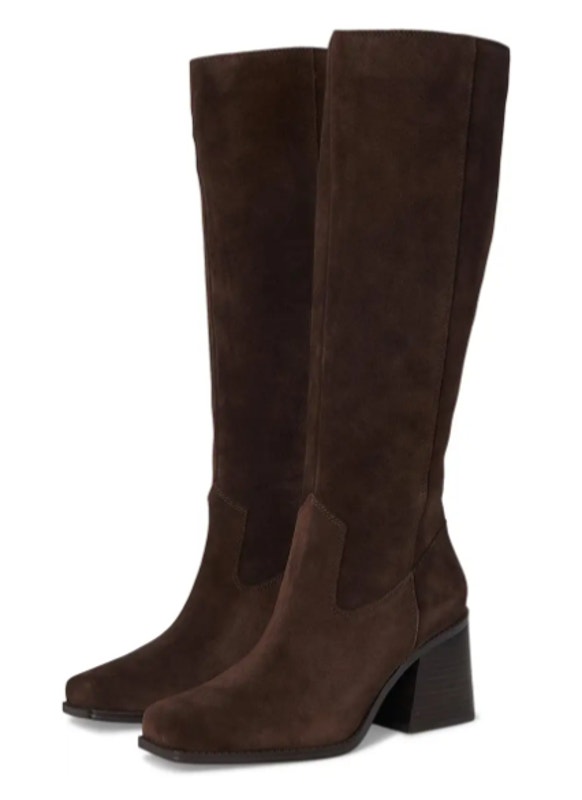 Vince Camuto Womens Sangeti Tall Heeled Boots Us 7.5 Brownie Brown Suede Nib